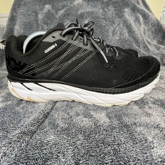 Hoka One One Men Clifton 6  Black Running Shoes Lace Up Size13 2 E main image 4